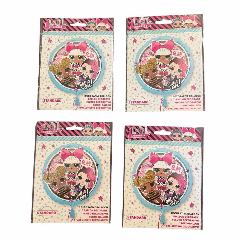 L.O.L. Surprise! Pink and Turquoise Character Party Balloons - 4 Pack